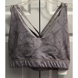 San Francisco City Lights Gray Lotus Dot Strappy Sports Bra Size Medium NEW